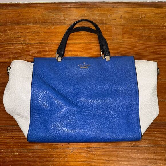 Kate Spade Chelsea Square Hayden Deep Blue White Black MISSING CROSSBODY STRAP - Picture 11 of 12